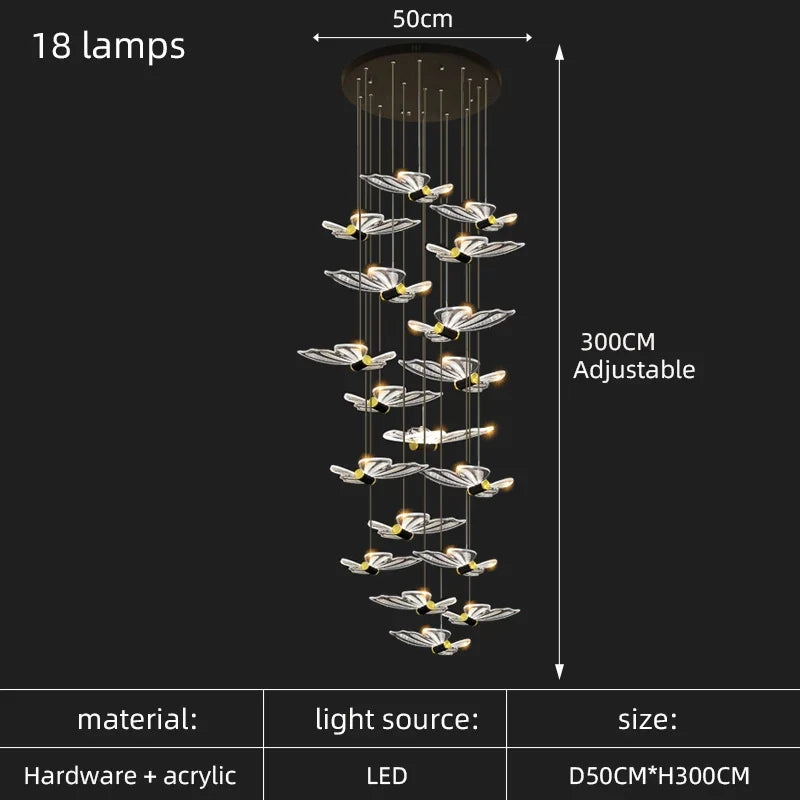 lustre moderne design papillon pour intérieur élégant et chaleureux