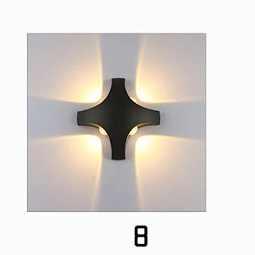 Applique murale extérieure LED moderne noir jardin porche forme IP65 110 V 220 V extérieur numéro de maison lumière étanche éclairage mural
