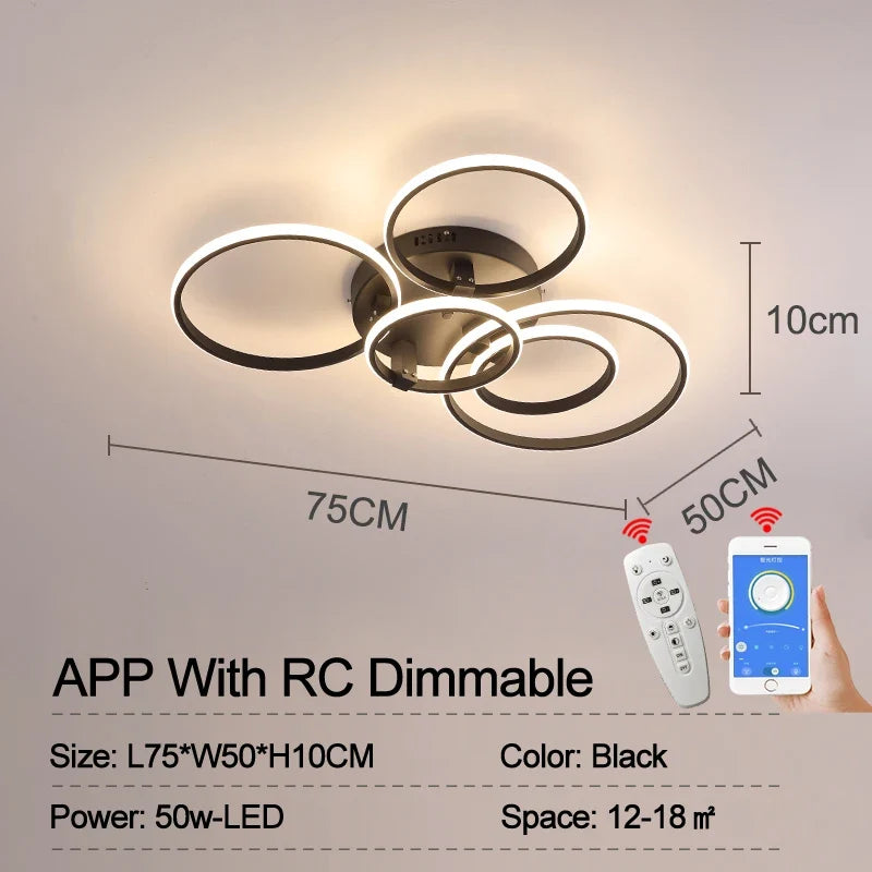 Plafonnier anneaux à LED