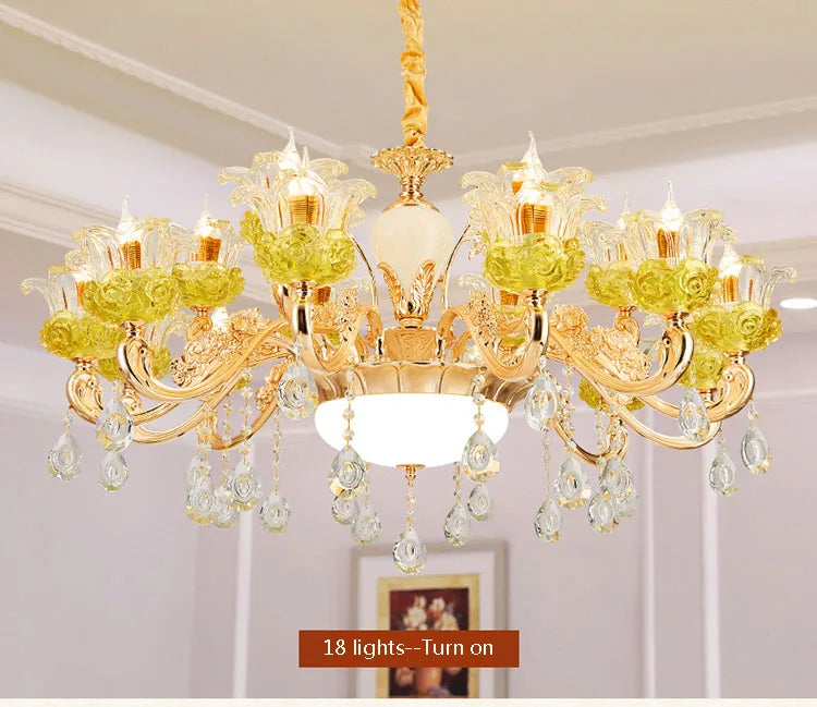 lustre en cristal européen éclairage de luxe pour décoration intérieur