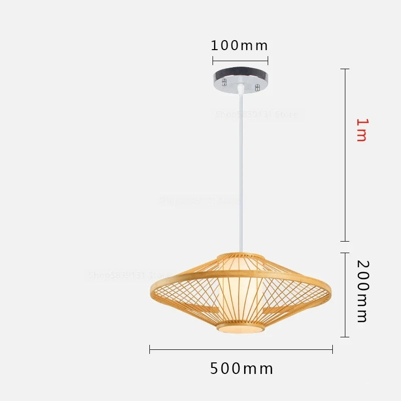 luminaire suspendu en bambou chinois pour restaurant hôtel