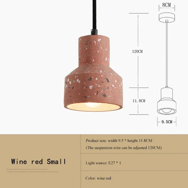 suspension moderne en terrazzo design nordique plusieurs couleurs led