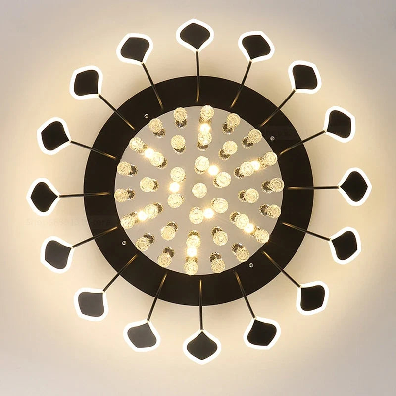 plafonniers modernes en cristal clair avec éclairage led terrestre