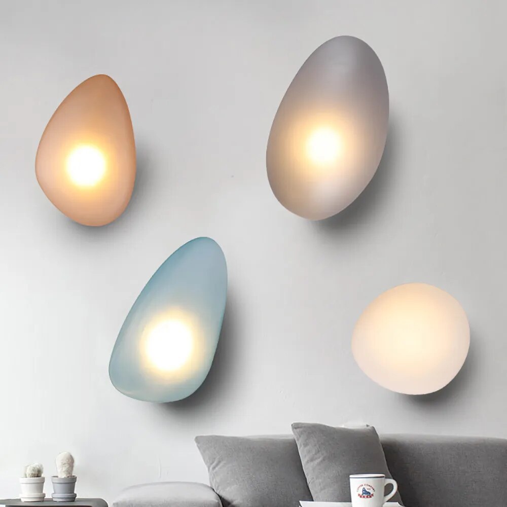 applique led nordique design moderne galet chambre escalier lumière