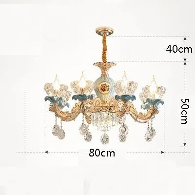 lustre en cristal moderne avec éclairage suspendu en métal