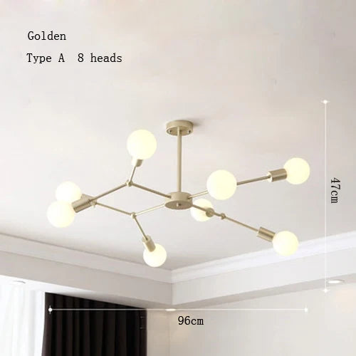 lustre moderne à plusieurs têtes pour intérieur créatif