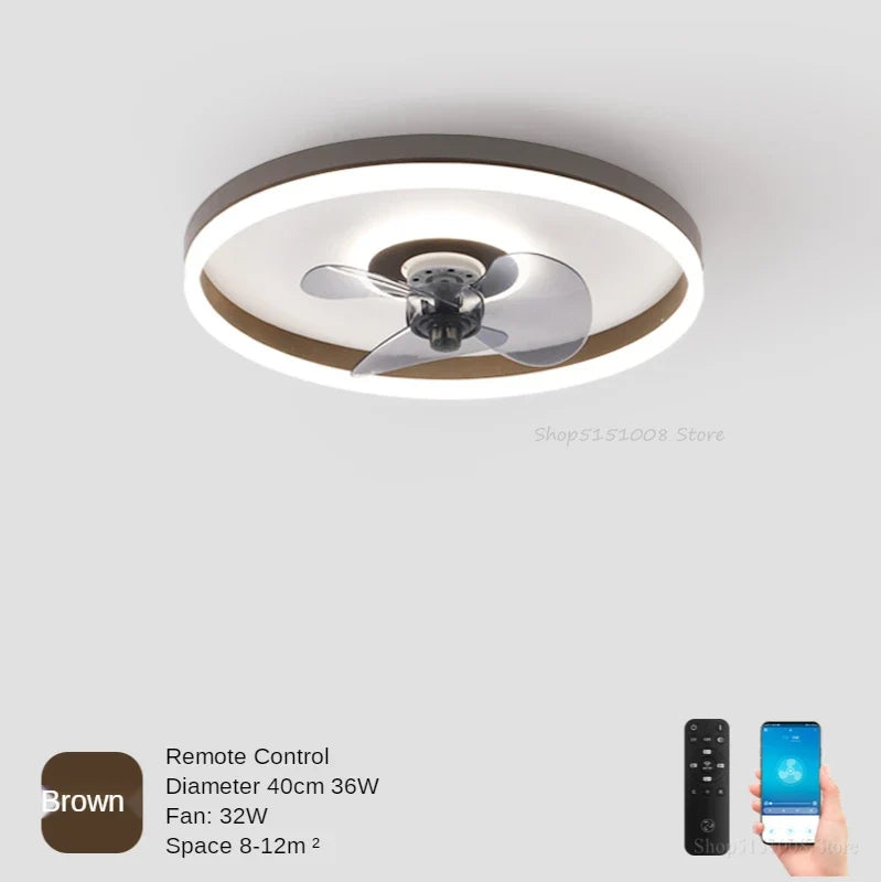 plafonnier moderne à leds avec ventilateur et 3 luminosités