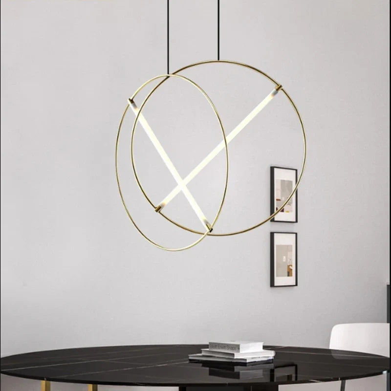 suspension circulaire post-moderne créative luxe design élégant