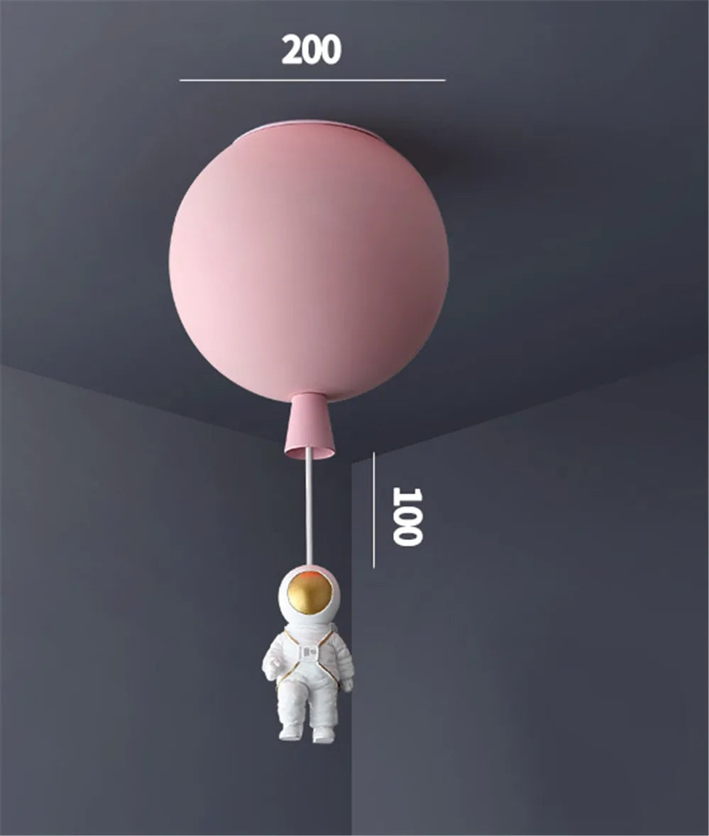 plafonnier led nordique avec astronaute et ballons pour enfants
