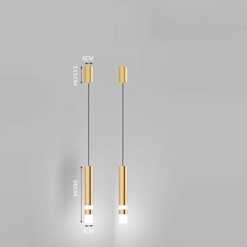 suspension LED en or art moderne long câble