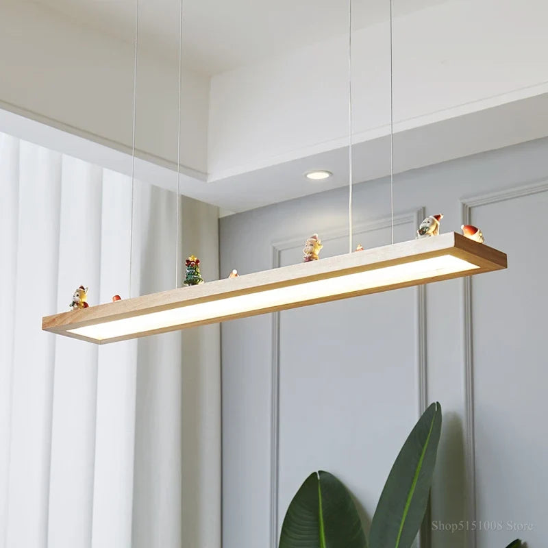 suspension led modernes créatives minimaliste en bois