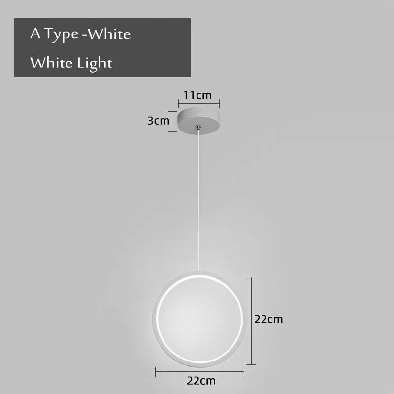 suspension ronde moderne pour éclairage latéral led