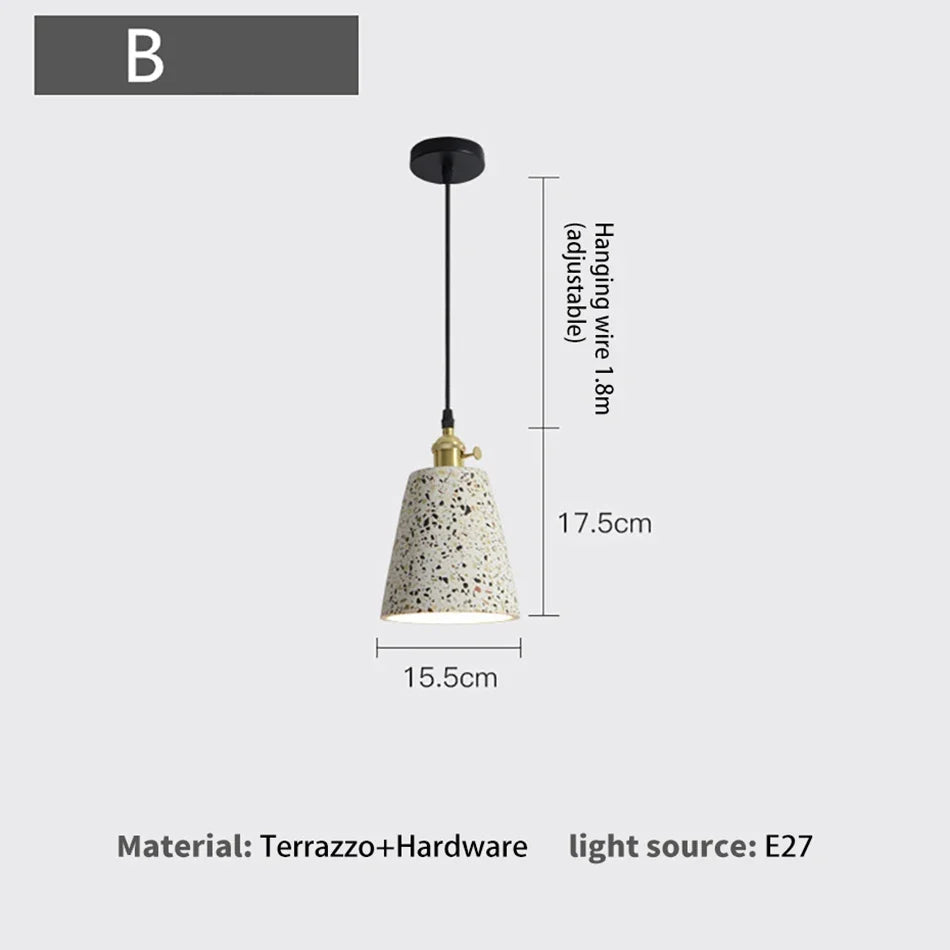 Luminaires suspendus en ciment blanc nordique E27 Bar salon cuisine lampe suspendue moderne lumière Suspension Luminaire éclairage