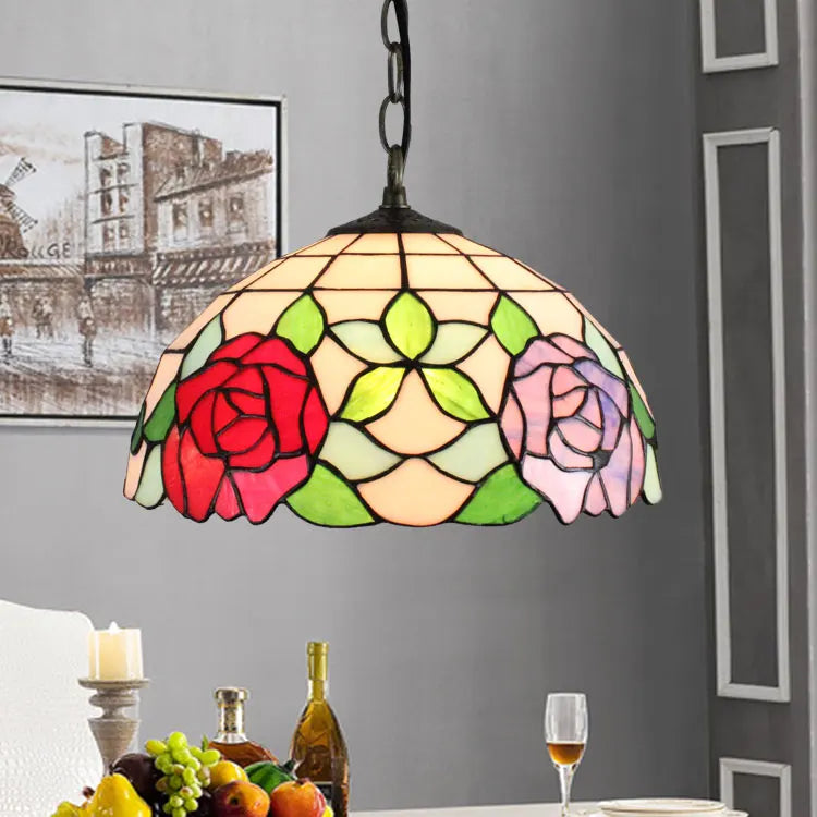Bohême rétro européen coloré Tiffany verre lustre lustre Bar Restaurant créatif Rural porche méditerranéen lustre