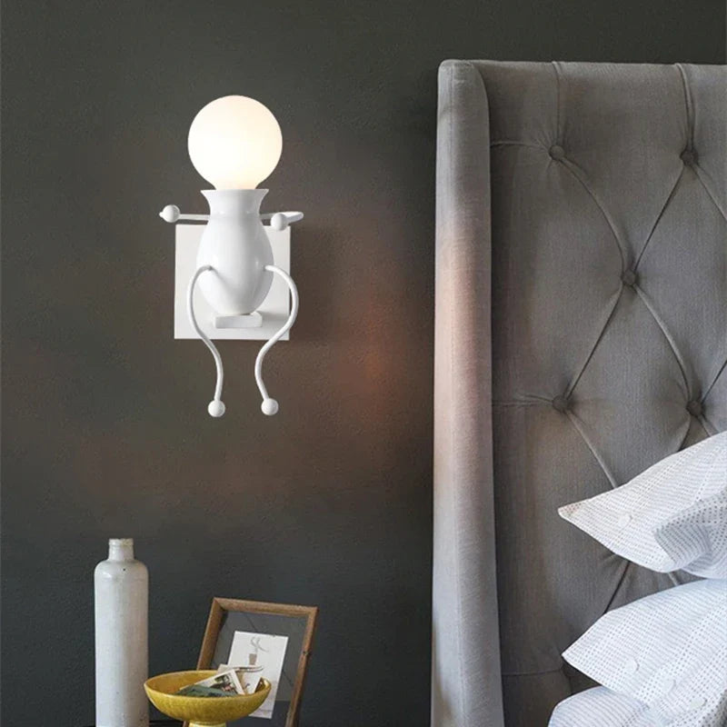 applique murale moderne en fer humanoïde luminaire décoratif d'intérieur