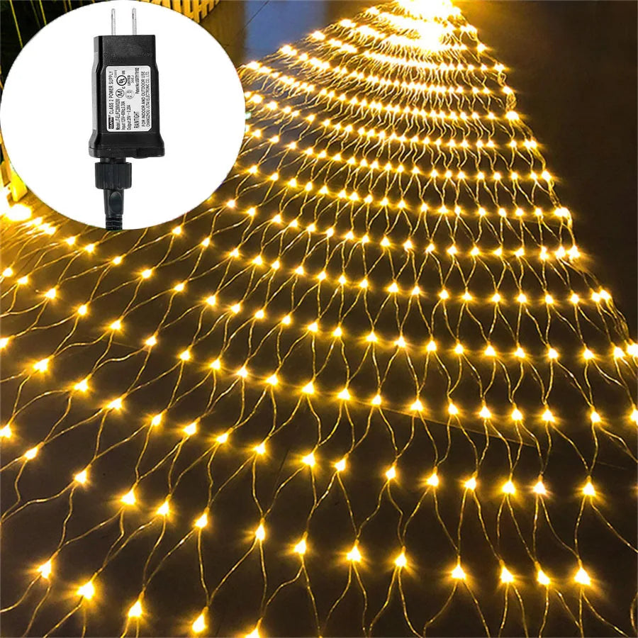 filet lumineux extérieur à 200 led connectable 8 modes décoratif