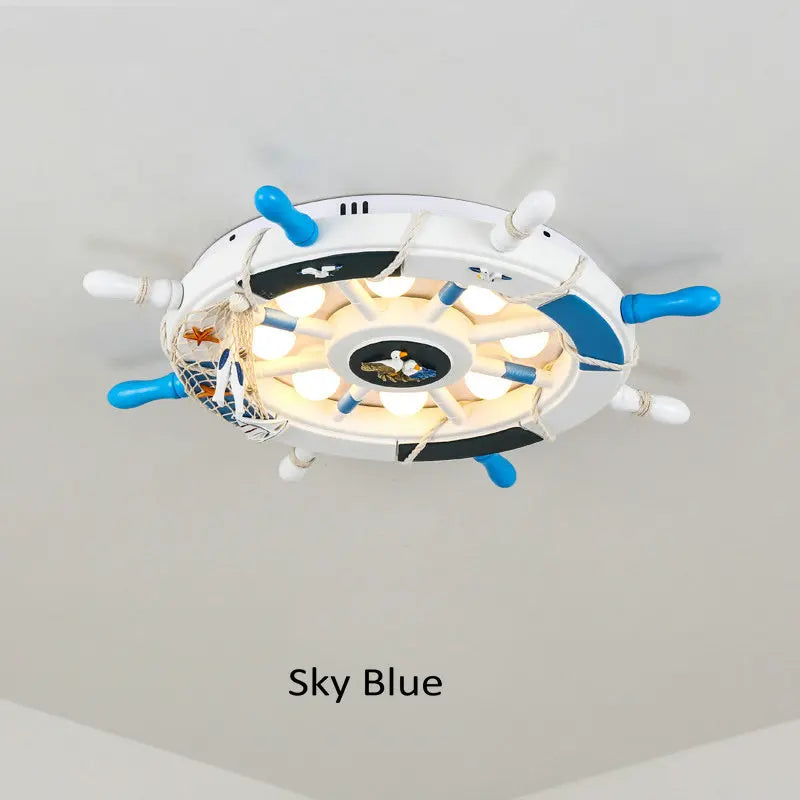 lustre méditerranéen en bois pour enfants avec led