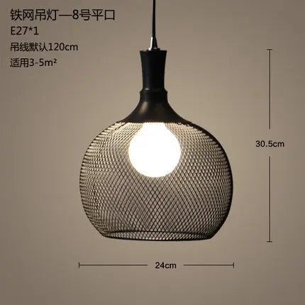lustre cage à oiseaux style loft rétro en fer créatif minimaliste