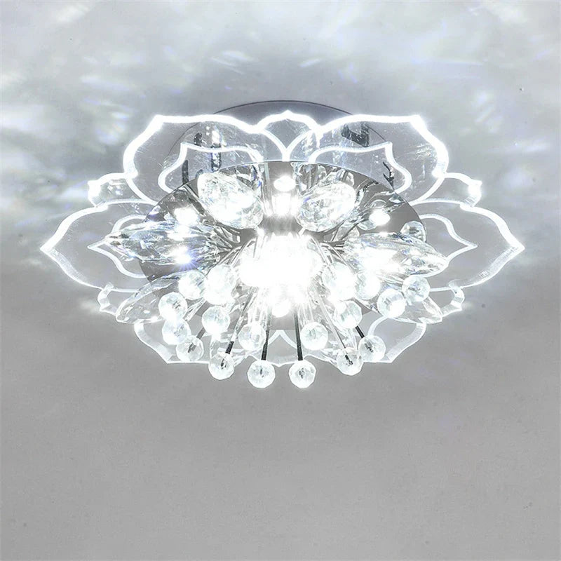 lampe en cristal fleurs lustre éclairage intérieur luminaires colorés