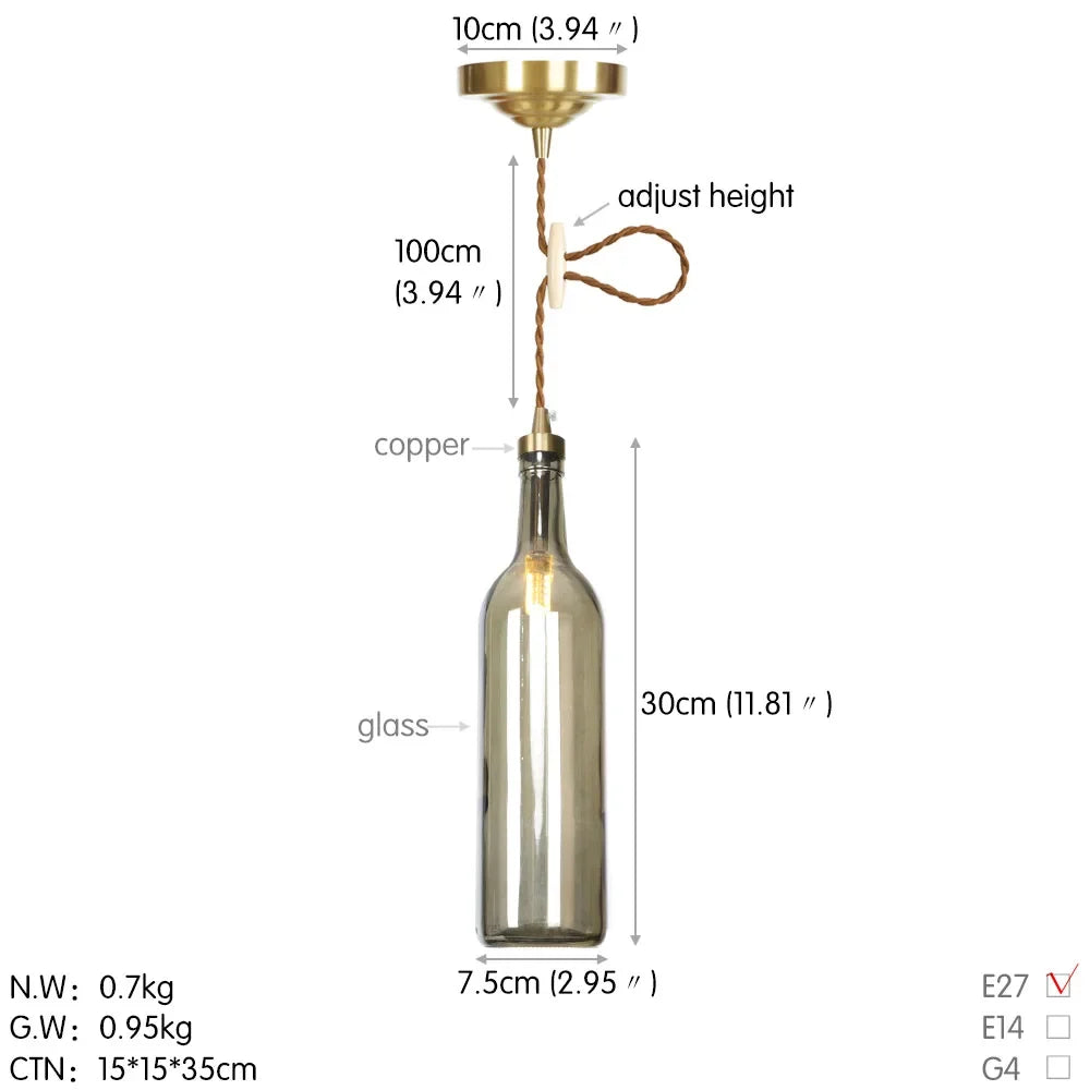 suspension LED en laiton et verre design moderne décoratif