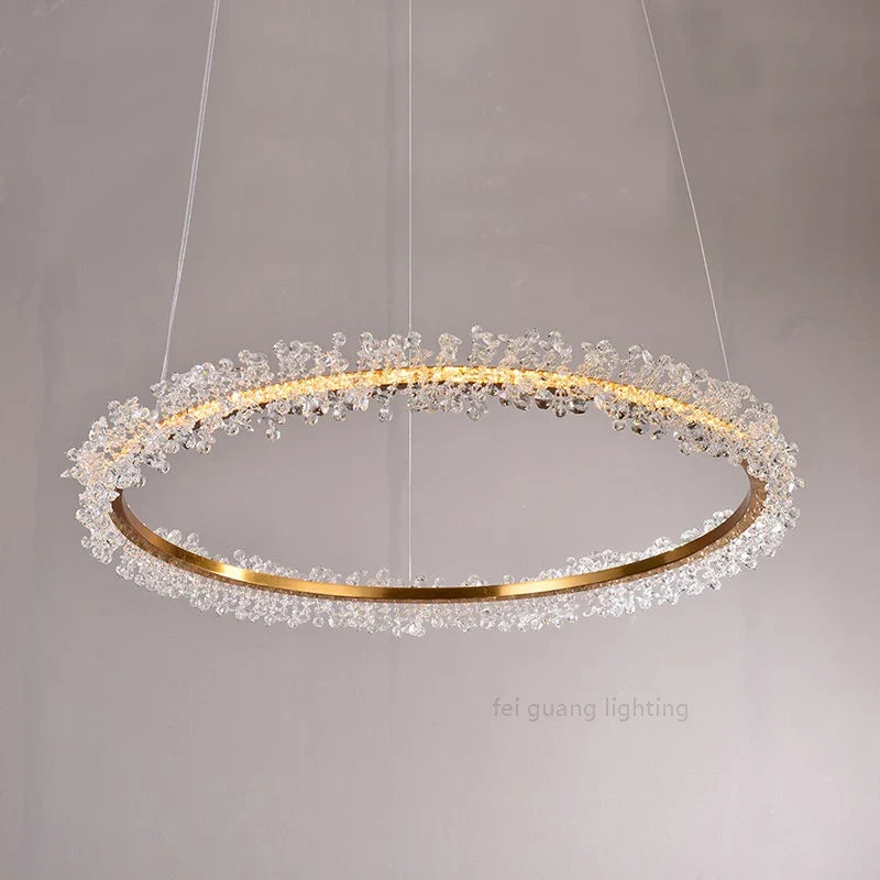 suspension en cristal design nordique pour intérieur moderne