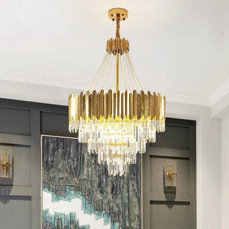 suspension moderne en cristal pour espaces contemporains élégants
