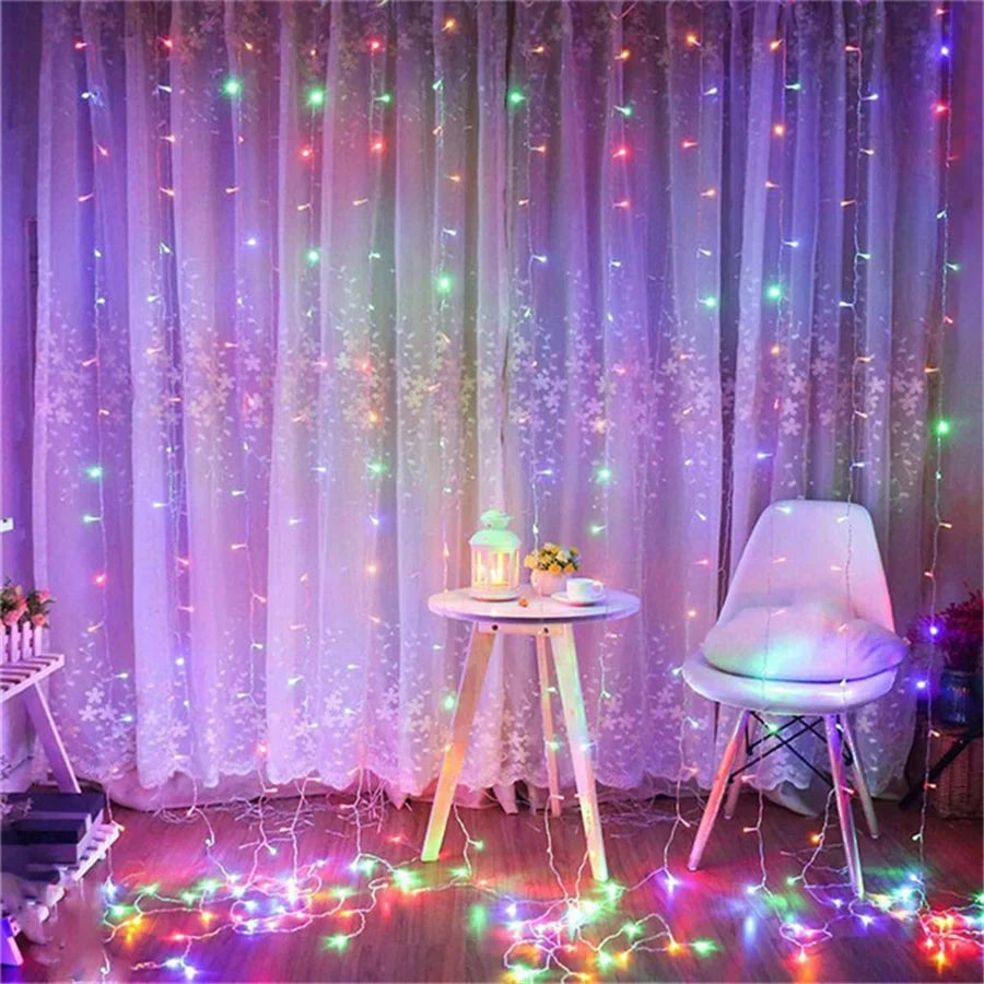 rideau lumineux led glaçons guirlande décorative pour fêtes et mariages