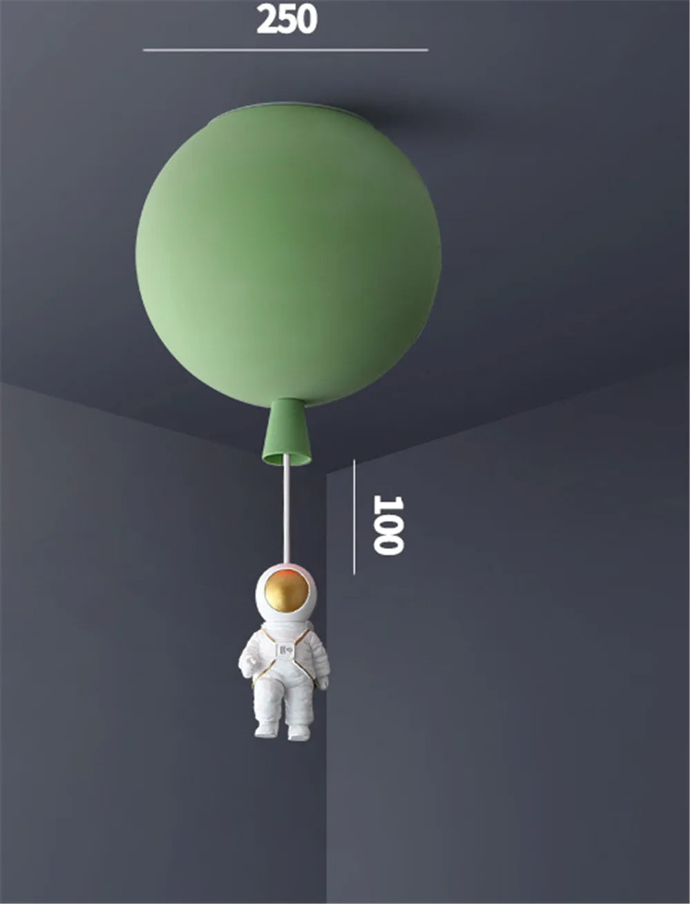 plafonnier led nordique avec astronaute et ballons pour enfants