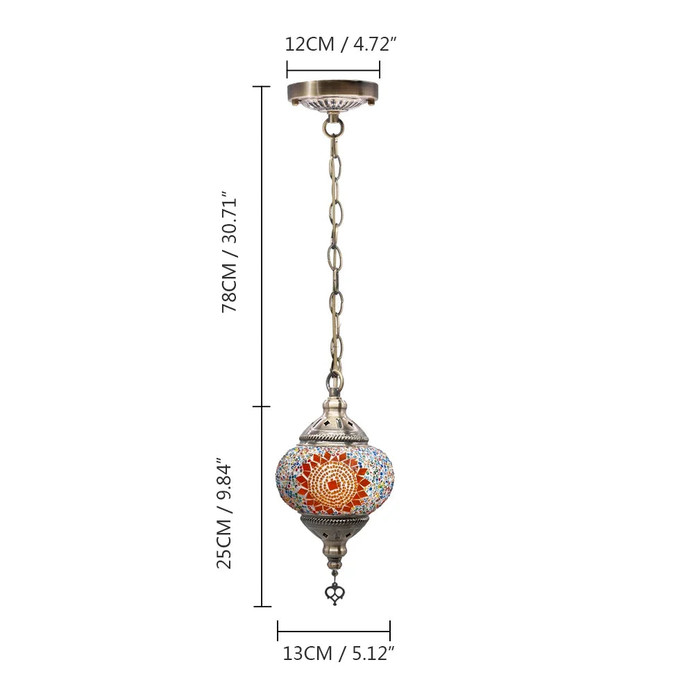 suspension turque en verre mosaïque artisanale décoration méditerranéenne