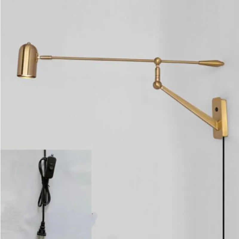applique murale à led rétractable avec bras pliable