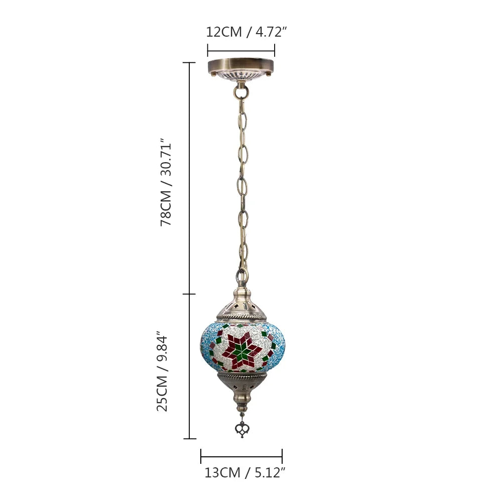 suspension turque en verre mosaïque artisanale décoration méditerranéenne