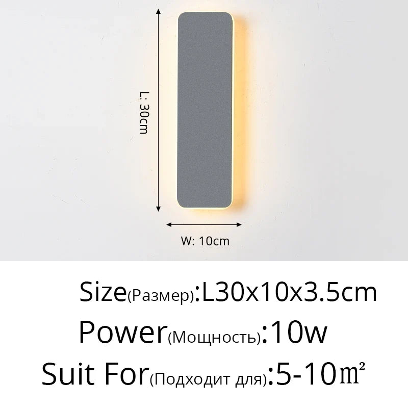 Applique murale LED lampe avec interrupteur tactile chambre chevet intérieur escalier luminaire carré et rectangle lumière 10W 12W 13W wandlamp