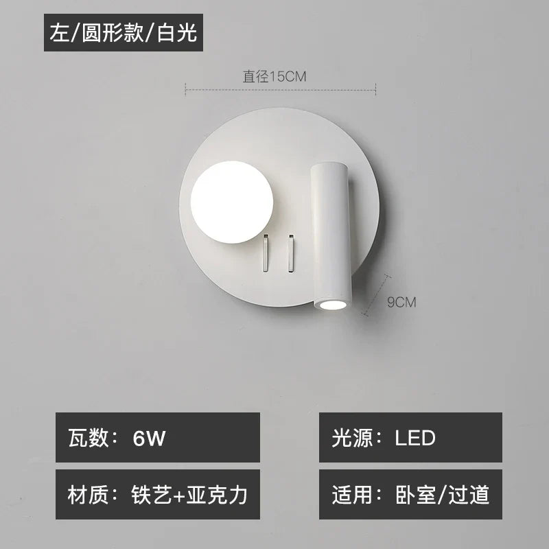 applique murale moderne rotative à led pour intérieur décoratif