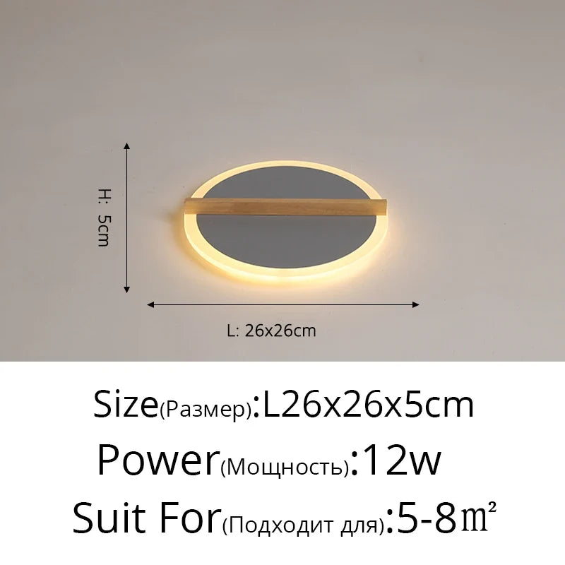 lustre led moderne en fer et bois pour intérieur minimaliste