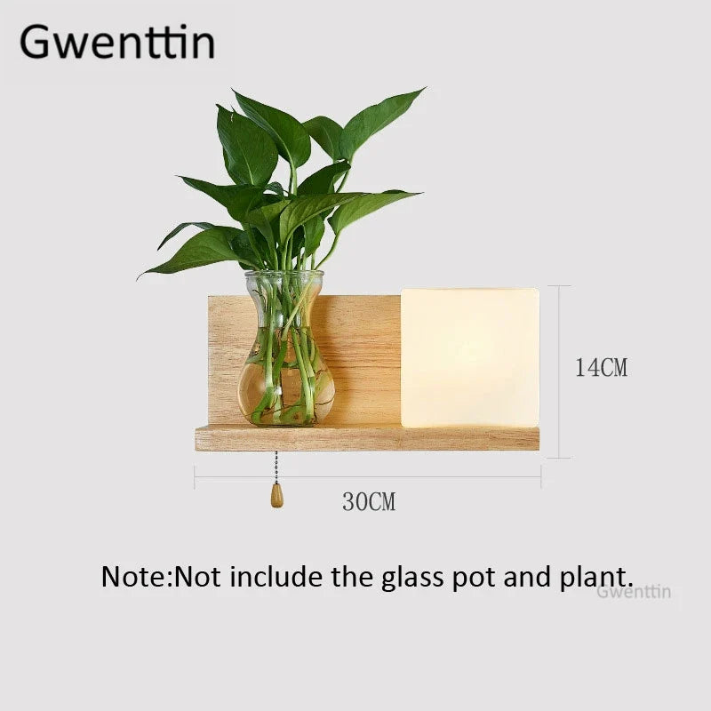 applique murale en bois et verre moderne à led à monter soi-même