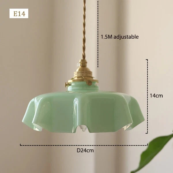 Suspension fleur en verre coloré