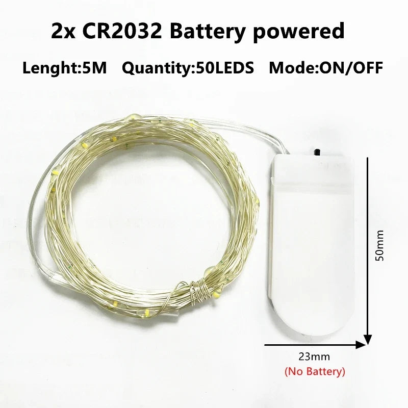 guirlande lumineuse led en fil de cuivre pour décoration intérieure