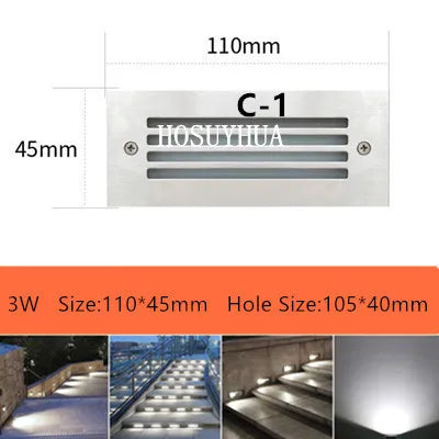 Étanche IP65 3W 5W Led lampe souterraine encastré escalier sol Spot lumière sol jardin paysage mur éclairage extérieur 85 ~ 265V