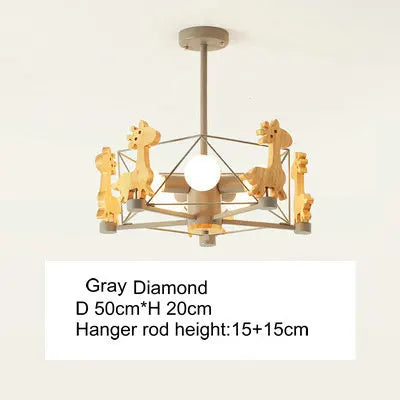 Suspension LED diamant bois Etoile