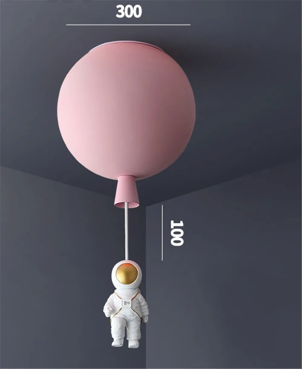 plafonnier led nordique avec astronaute et ballons pour enfants