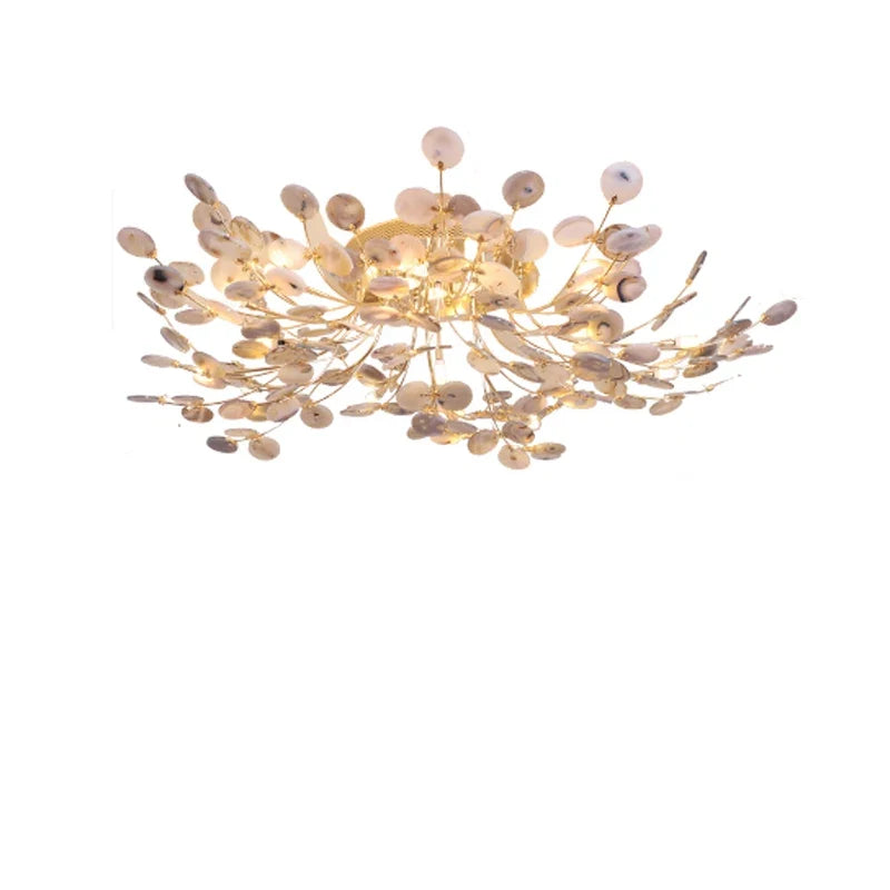 lustre design moderne en agate colorée pour intérieur élégant