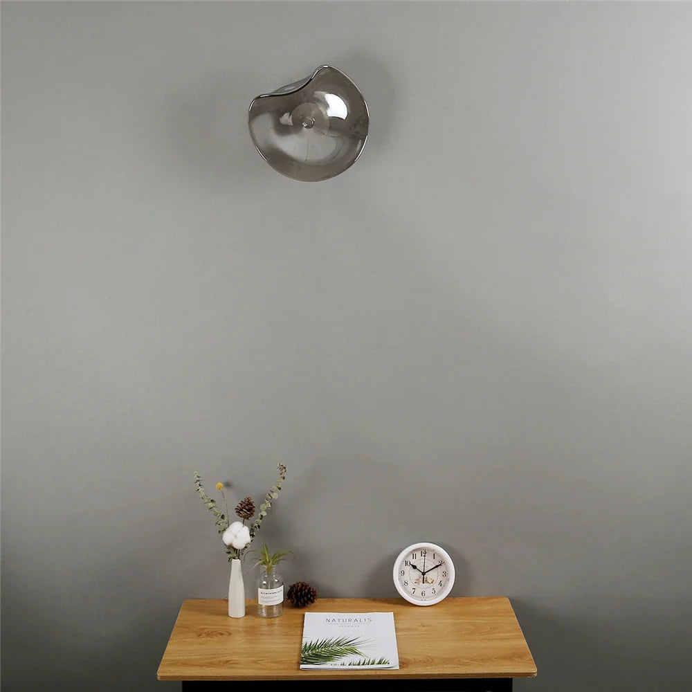 applique murale led moderne en verre éclairage surface incurvée
