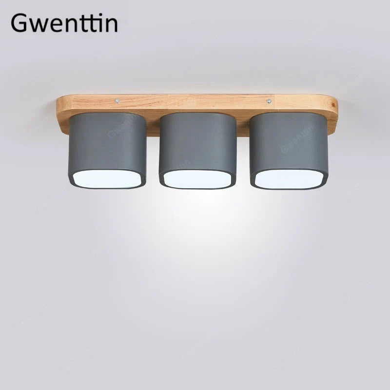 plafonnier moderne en bois et fer design nordique pour intérieur décoratif