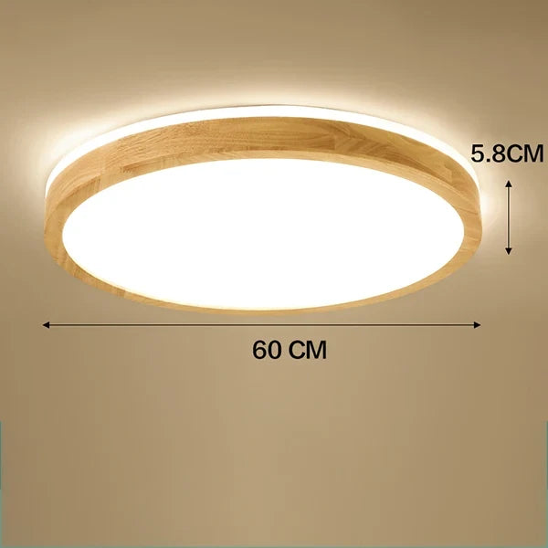 plafonnier led ultra-fin japonais bois massif design moderne 2021