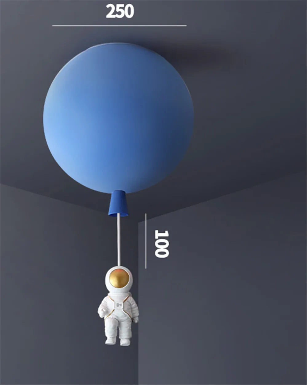 plafonnier led nordique avec astronaute et ballons pour enfants