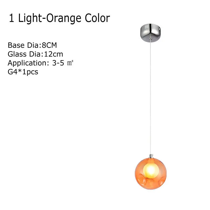lustre en verre soufflé led créatif pour chambre d'enfants