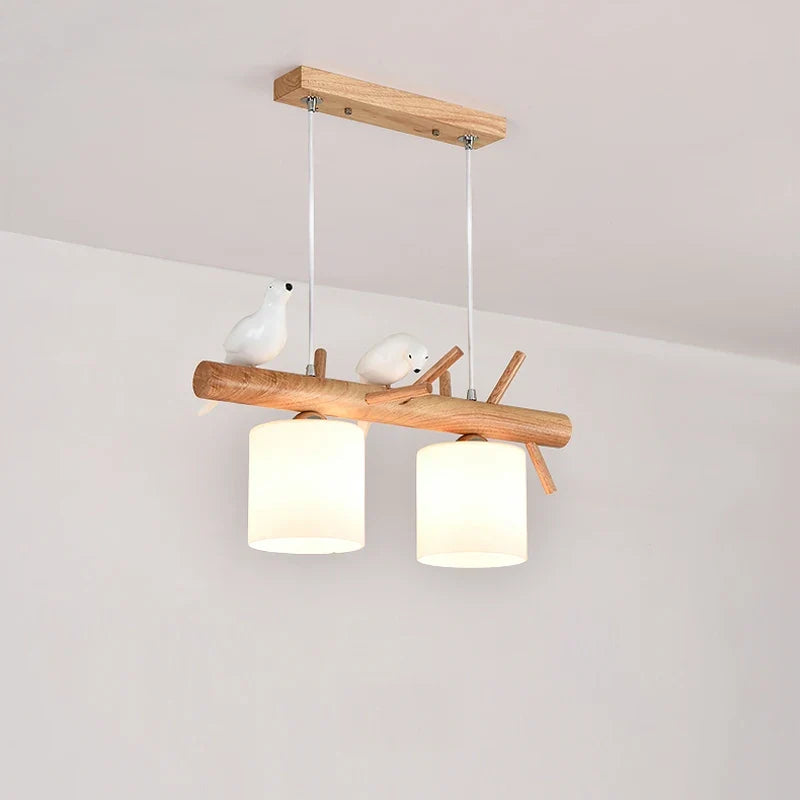 Nordique En Bois Massif PENDENTIF LED Lumière Salle à manger Plafond Lustre Chambre Salon Cuisine Éclairage Intérieur Luminaire