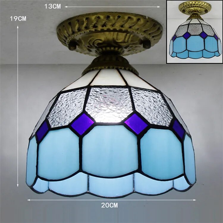 Plafonnier Led en verre créatif moderne avec ampoule 7W E27