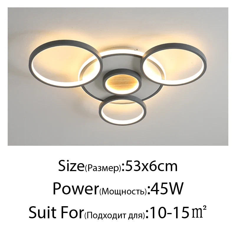 lustre led moderne en bois et aluminium pour éclairage intérieur