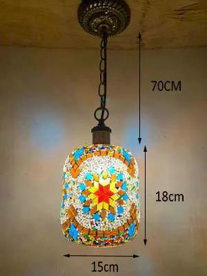 suspension LED en mosaïque turque style bohémien rétro vintage